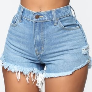 High Rise Denim Shorts